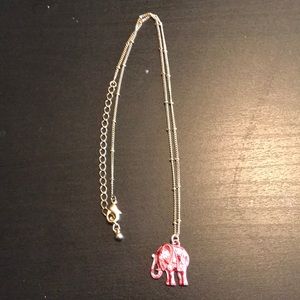 Pink elephant necklace